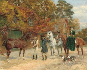 Classical Painting - change horses Heywood Hardy hunting